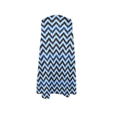 chevron blue print 3 Sleeveless A-Line Pocket Dress (Model D57) - Objet D'Art
