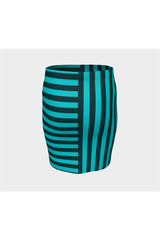 Bi-directional Stiped Fitted Skirt - Objet D'Art