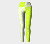 Neon Green Petals Yoga Leggings - Objet D'Art