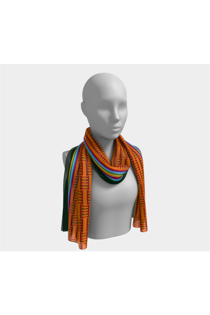 Rainbow Accented Kente Print Long Scarf - Objet D'Art