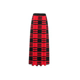 red black dashes print 2A High Slit Long Beach Dress (Model S40) - Objet D'Art