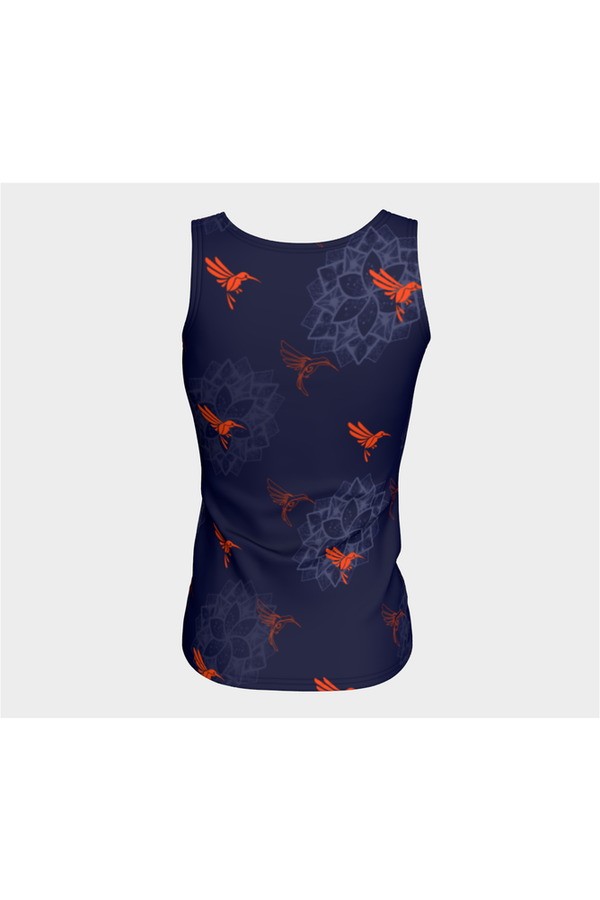 Hummingbird Orange Fitted Tank Top - Objet D'Art