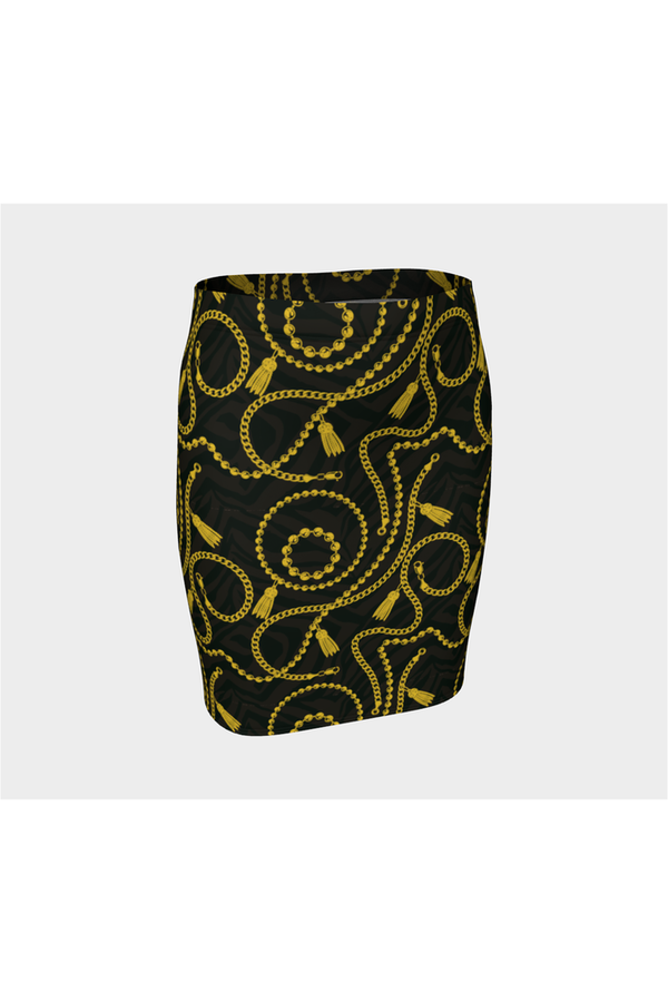 Gold Chain Fitted Skirt - Objet D'Art