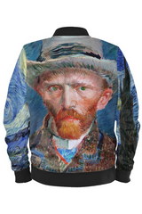 Van Gogh Starry Nights/Self-Portrait Men's Bomber Jacket - Objet D'Art