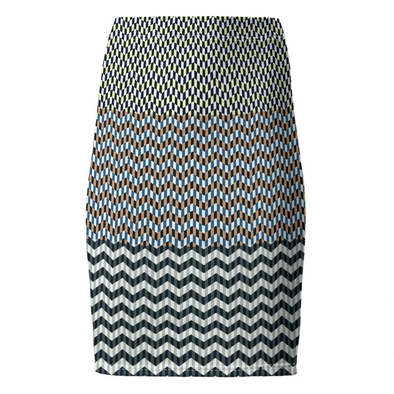 Eclectic Chevron Pencil Skirt - Objet D'Art