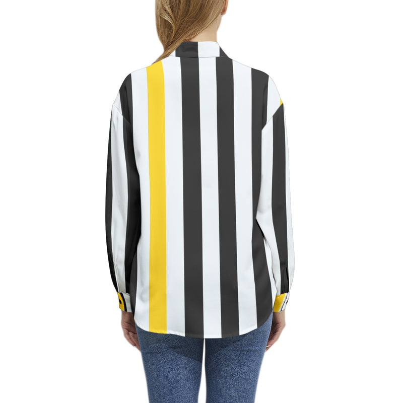 Swallowtail Long Sleeve Button Up Casual Shirt Top - Objet D'Art