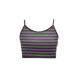 three striped color chained up Women's Spaghetti Strap Crop Top (Model T67) - Objet D'Art