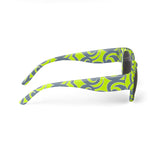 Neon Green Scroll Sunglasses - Objet D'Art