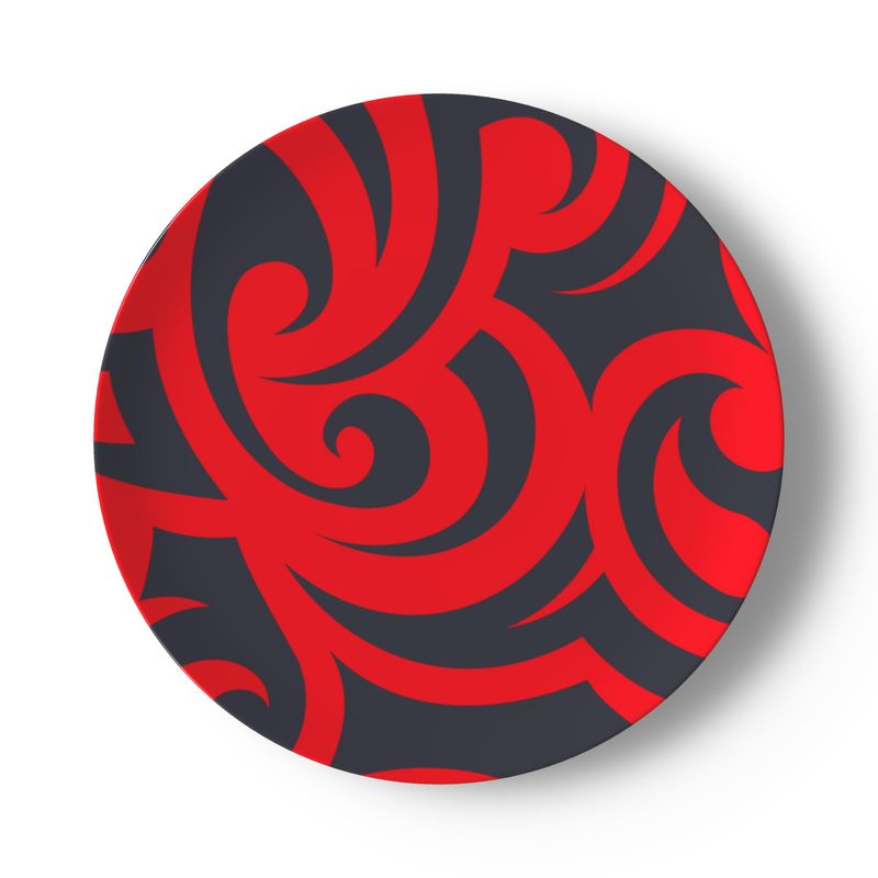 Tribal Scroll Bone China Plates - Objet D'Art