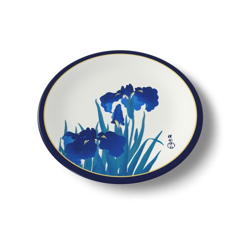 Iris Flowers Bone China Plates - Objet D'Art