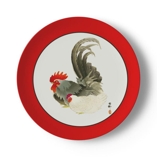 Chicken and Rooster Bone China Plate - Objet D'Art