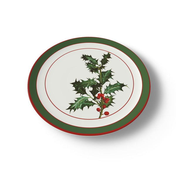 Christmas Holly Bone China Plates - Objet D'Art