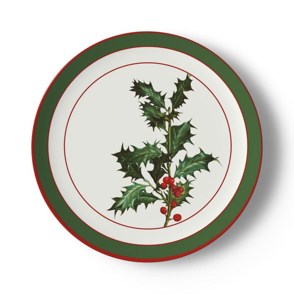 Christmas Holly Bone China Plates - Objet D'Art