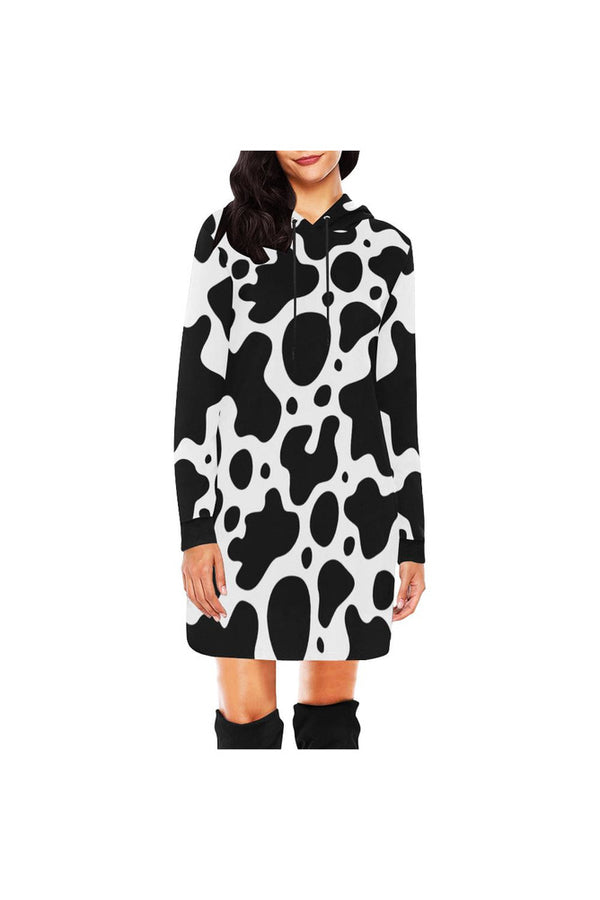 Cow Print Hoodie Mini Dress - Objet D'Art
