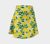 Lemon and Gingham Flare Skirt - Objet D'Art