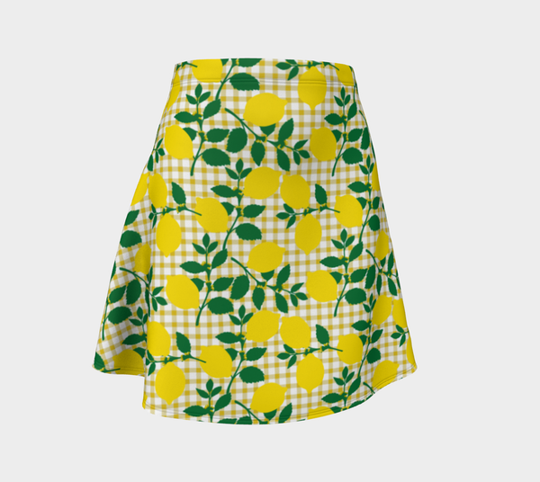 Lemon and Gingham Flare Skirt - Objet D'Art