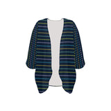 colored square polka dots 10 C Women's Kimono Chiffon Cover Up (Model H51)