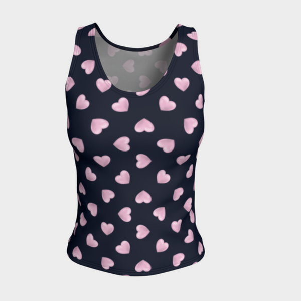 Hearts Fitted Tank Top - Objet D'Art