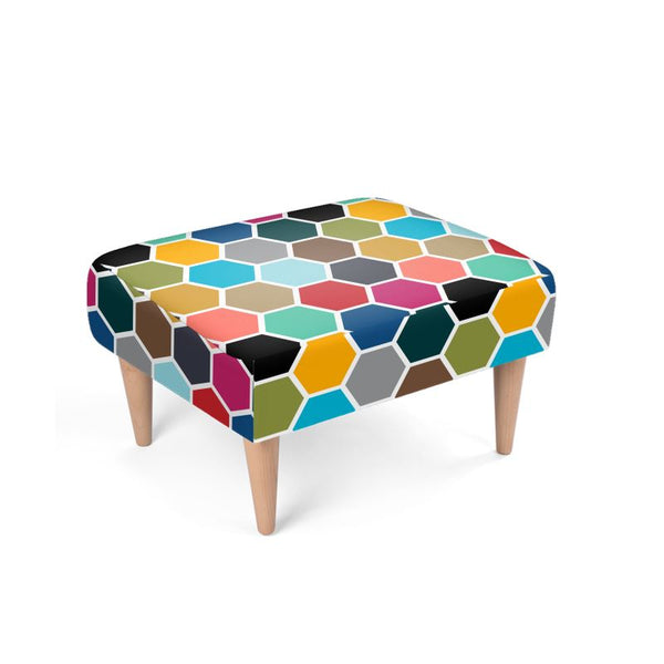 Colorful Honeycomb Footstool - Objet D'Art