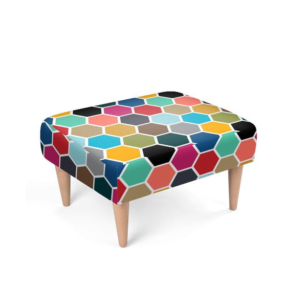 Colorful Honeycomb Footstool - Objet D'Art
