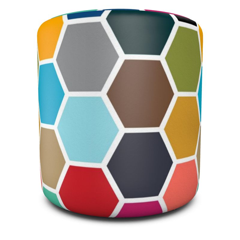 Colorful Honeycomb Pouffe - Objet D'Art