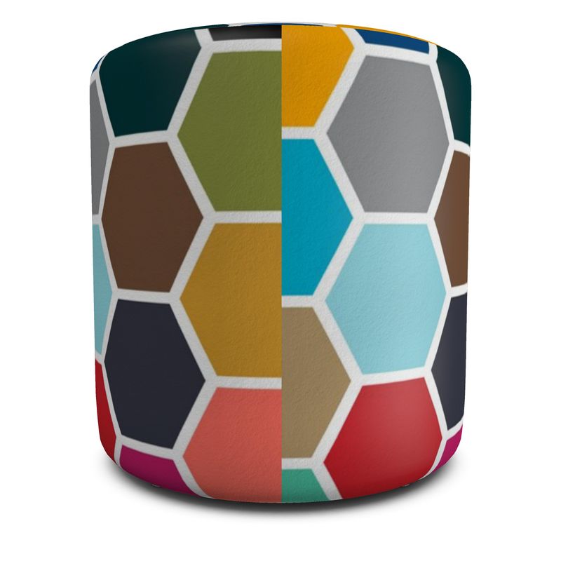 Colorful Honeycomb Pouffe - Objet D'Art