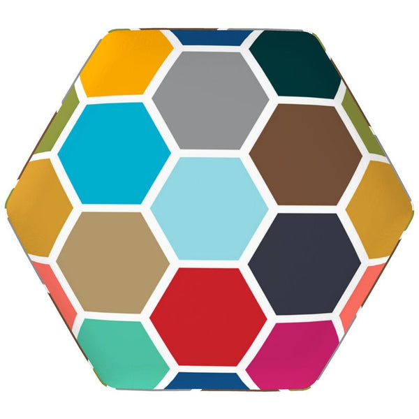 Colorful Honeycomb Footstool - Objet D'Art