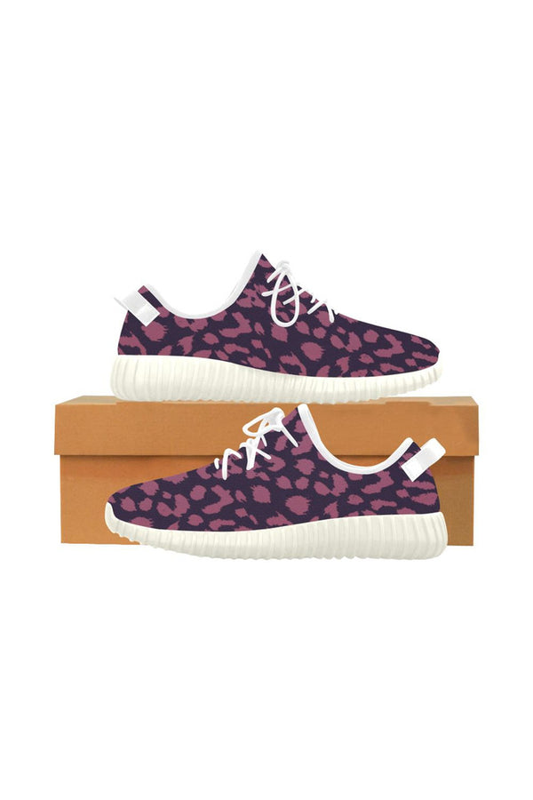 Berry Leopard Print Grus Women's Breathable Woven Running Shoes - Objet D'Art Online Retail Store