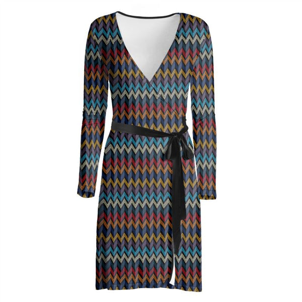 Wonder waves Wrap Dress - Objet D'Art