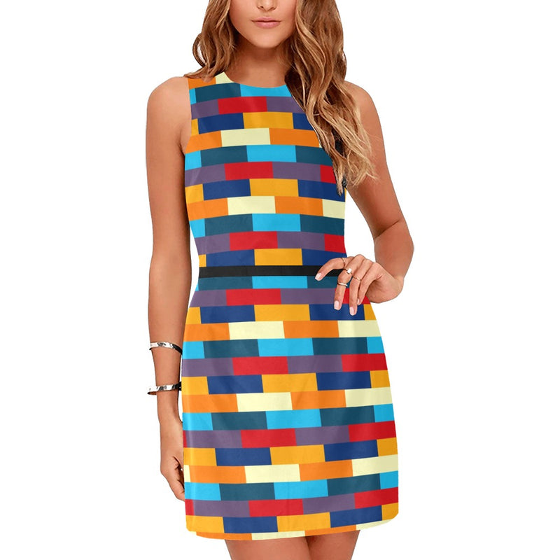 selfportraitshades Eos Women's Sleeveless Dress (Model D01) - Objet D'Art