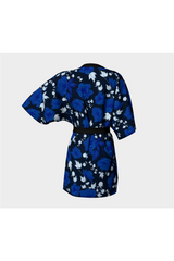 Blue Floral Kimono Robe - Objet D'Art