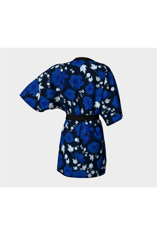 Blue Floral Kimono Robe - Objet D'Art