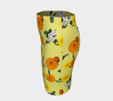 Pale Yellow Floral Fitted Skirt - Objet D'Art