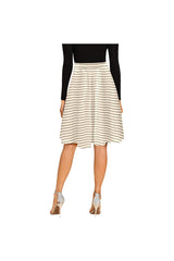 Wheat Striped Melete Pleated Midi Skirt - Objet D'Art