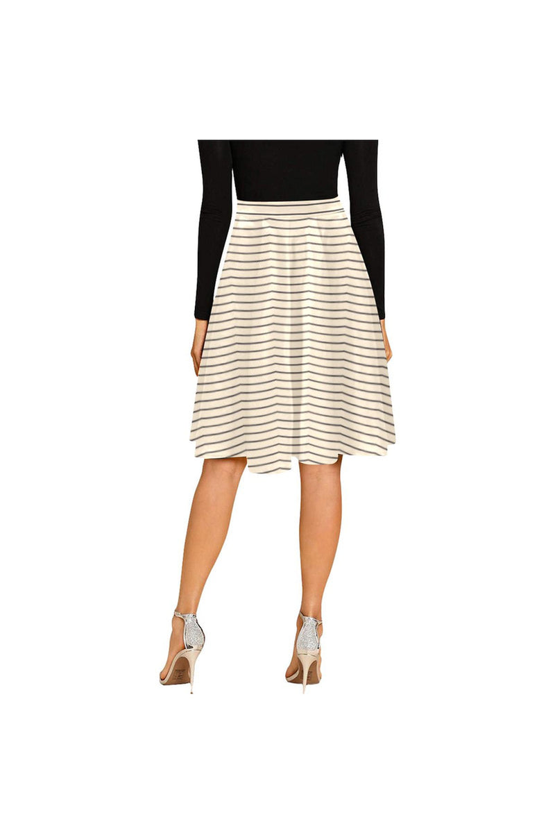 Wheat Striped Melete Pleated Midi Skirt - Objet D'Art