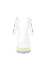 Rainbow Accent Rhea Loose Round Neck Dress - Objet D'Art