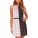 two tone triangular print 4 Eos Women's Sleeveless Dress (Model D01) - Objet D'Art
