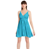 Queen Bee Print Spaghetti Strap Sleeveless Falred Hem Short Dress - Objet D'Art