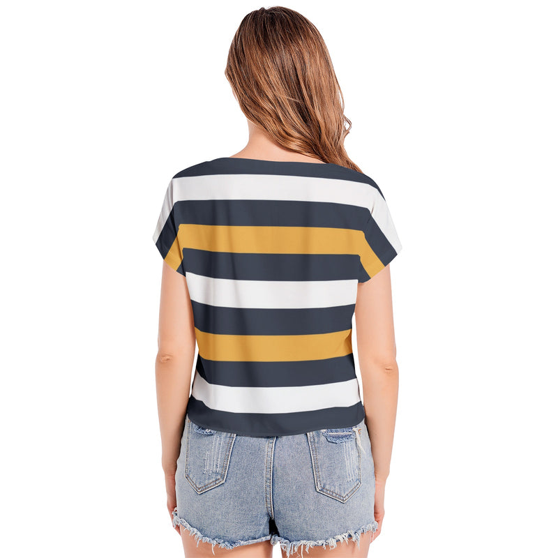 Batwing Sleeve V-Neck Top - Objet D'Art