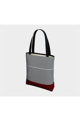 Red Accented Striped Tote Bag - Objet D'Art