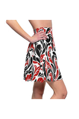 Scrolling Along Women's Skater Skirt - Objet D'Art