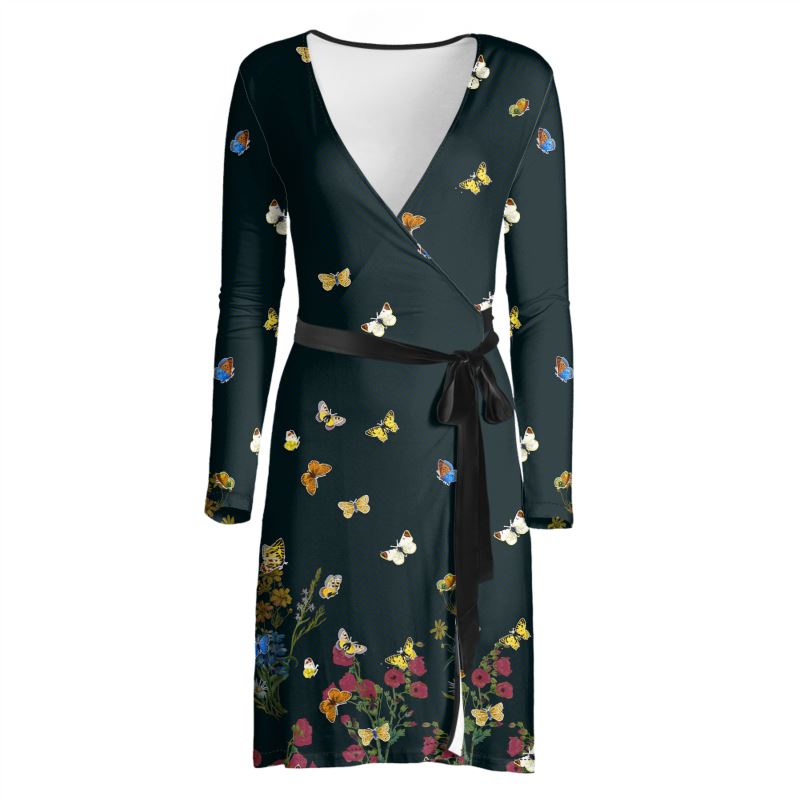 Butterfly Medley Wrap Dress