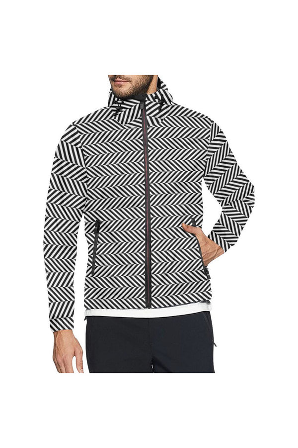Herringbone All Over Print Windbreaker for Men (Model H23) - Objet D'Art