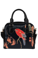 Red Parrot on the Branch  Shoulder Handbag - Objet D'Art