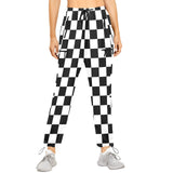bw check print 2 Women's Quick Dry Cargo Sweatpants (Model L65) - Objet D'Art