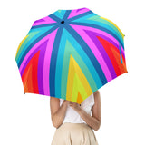 colored striped roybgiv print Semi-Automatic Foldable Umbrella (Model U12) - Objet D'Art
