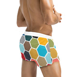 white solid print addsart Men's Swim Trunks with Zipper Pocket (Model L71) - Objet D'Art