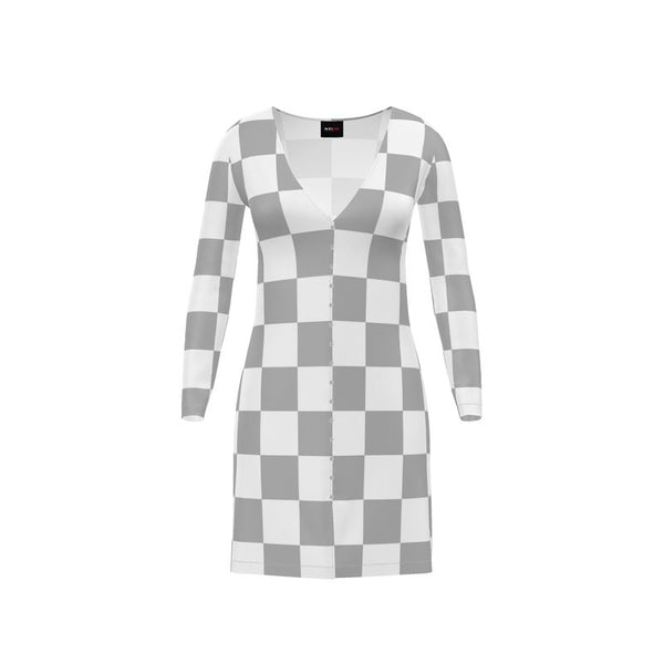 Checkered Ladies Cardigan