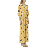 Golden Meadow Dolman Sleeve Belted Wide Leg Jumpsuit - Objet D'Art