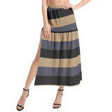 Elastic Waist Ruffle Slit Hem Skirt - Objet D'Art